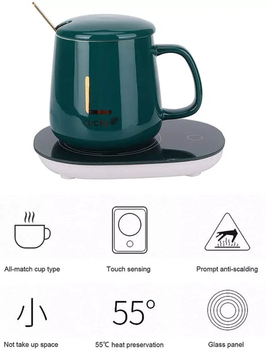 Electric Heated Coffee Mug With Temperature Controlled Pad (random Color)